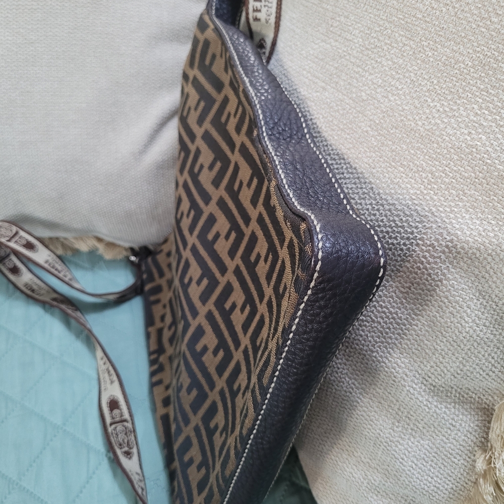 Fendi Zucca Selleria Canvas Leather Crossbody Bag - Picture 11 of 14